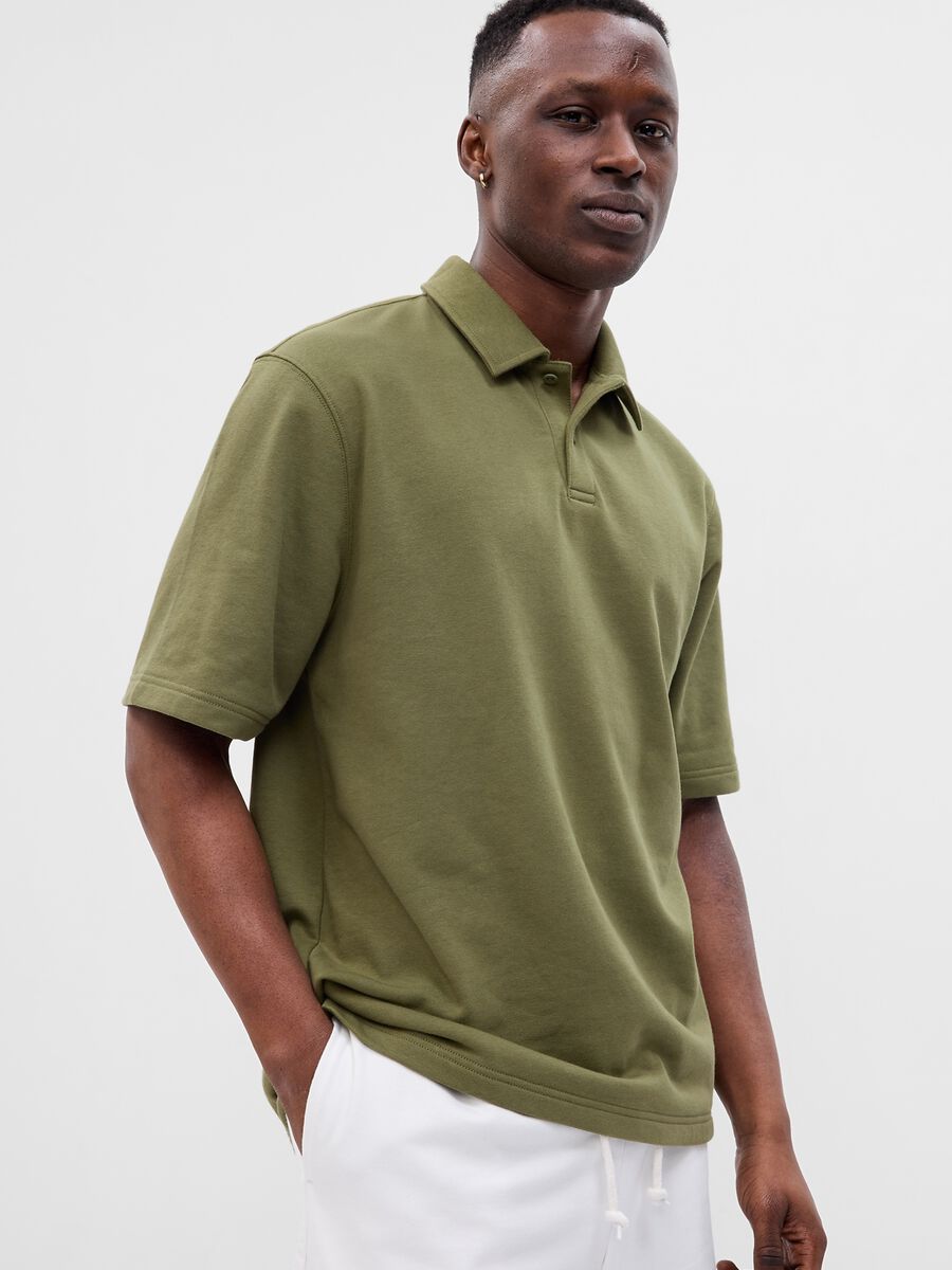 French terry polo shirt_0