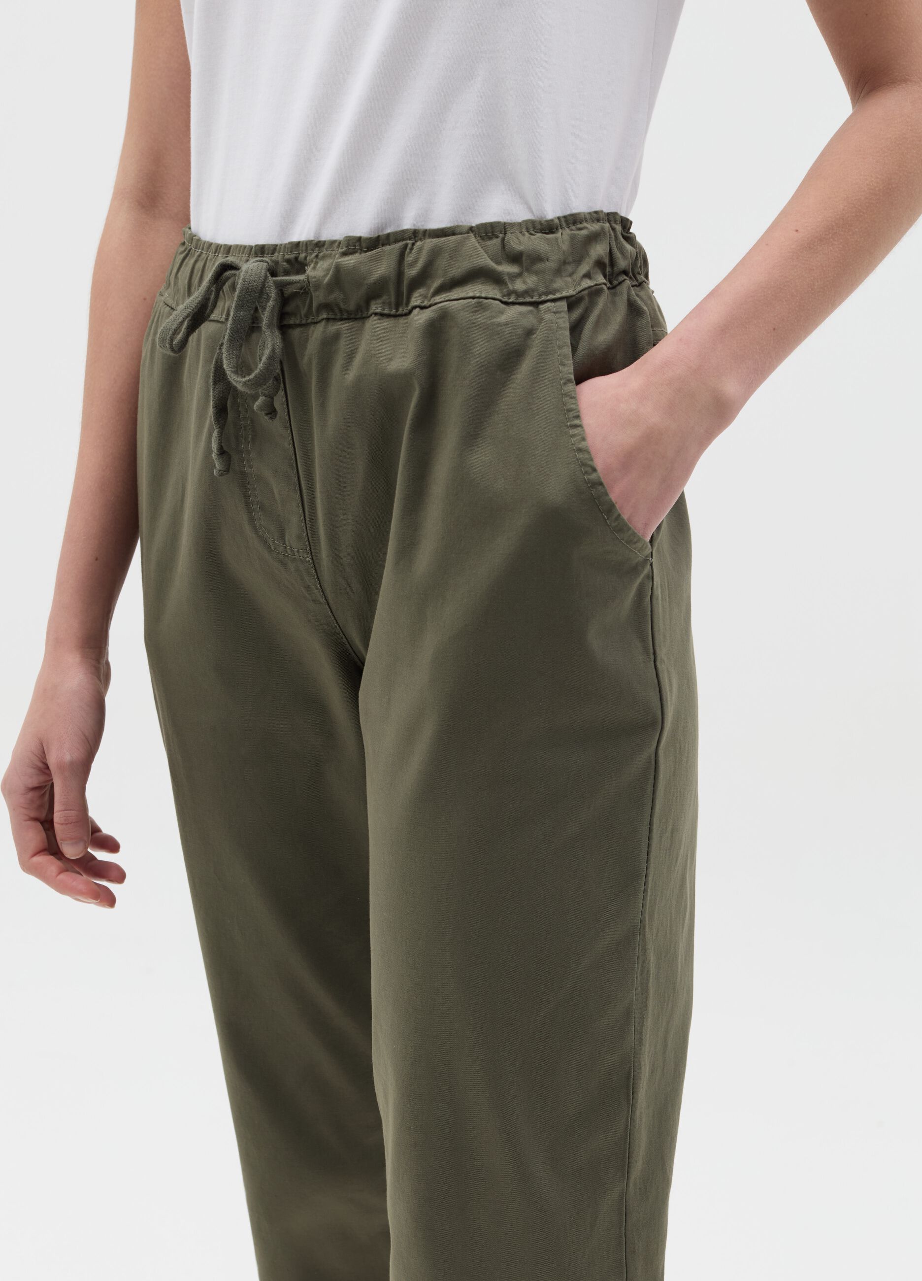 Stretch cotton jogger trousers
