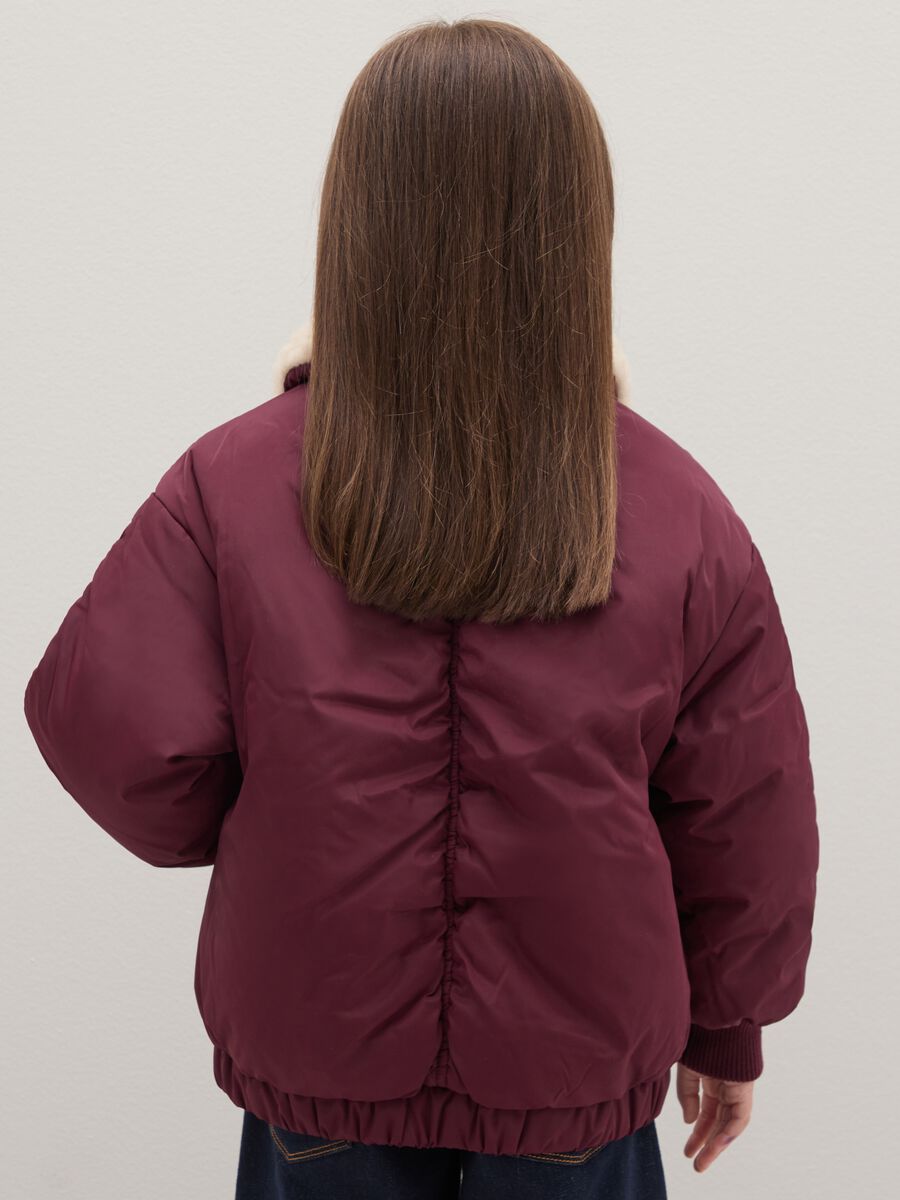 Giacca imbottita rossa da bambina con zip_1