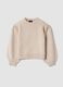 Beige crew-neck jumper with puff sleeves, regular fit_0