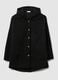 Black regular fit coat with buttons and hood_4