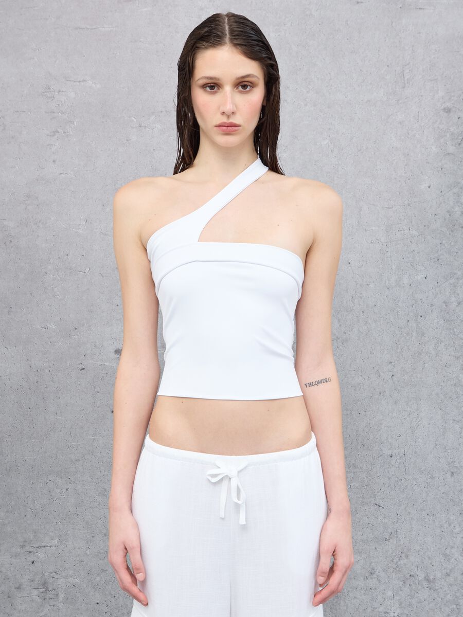 White Asymmetrical Adjustable Top_1