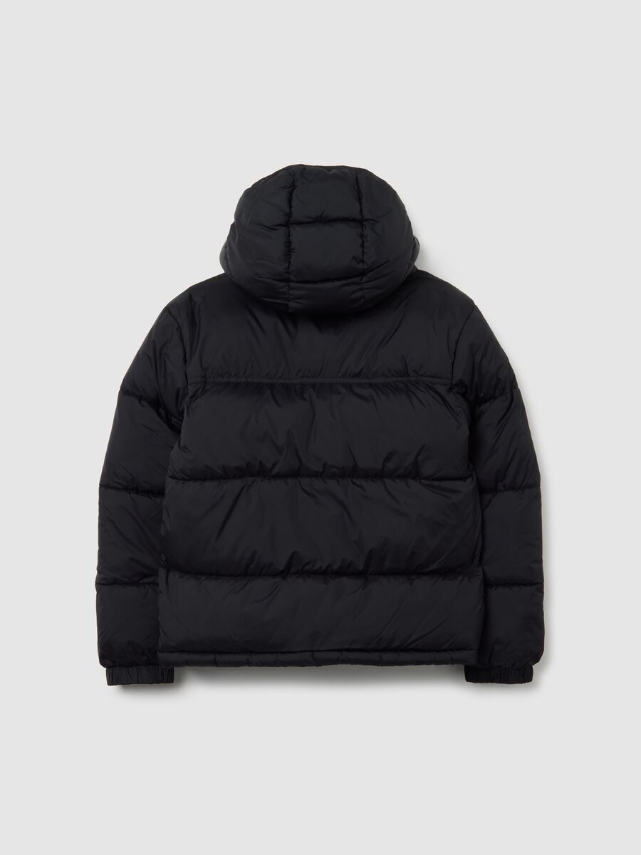 Black The Iconic Puffer Jacket for Boys with Hood_1