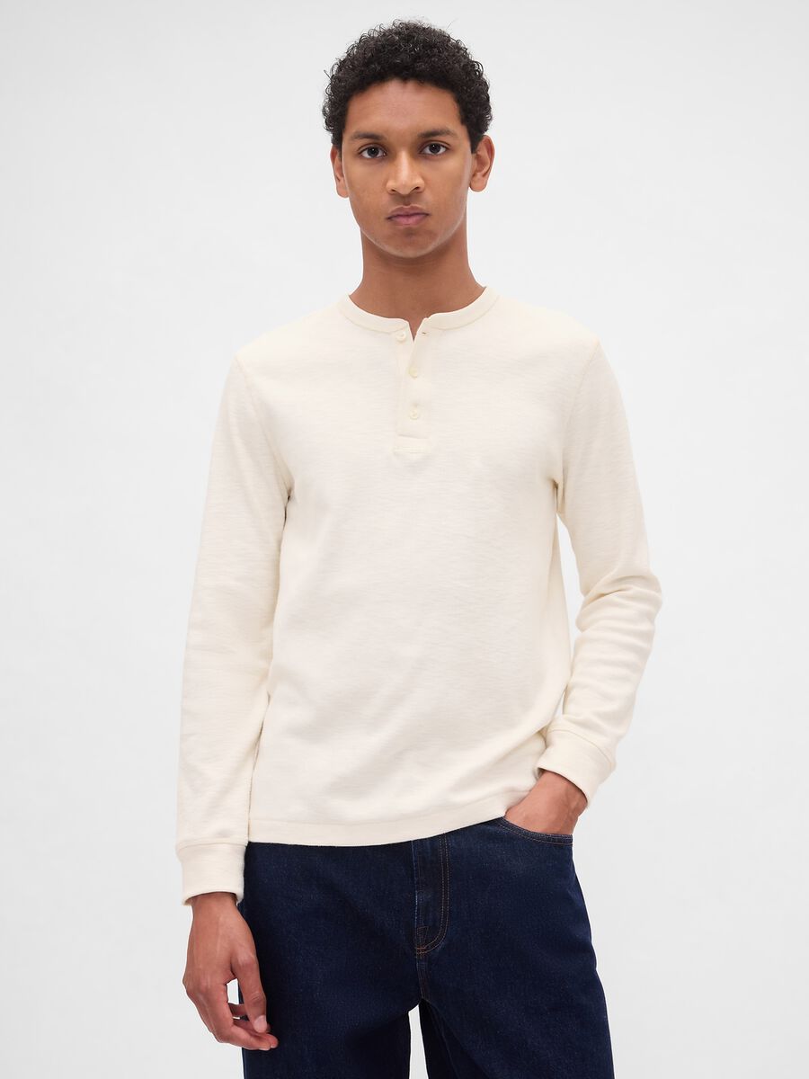 White Long Sleeve Cotton T-Shirt_0