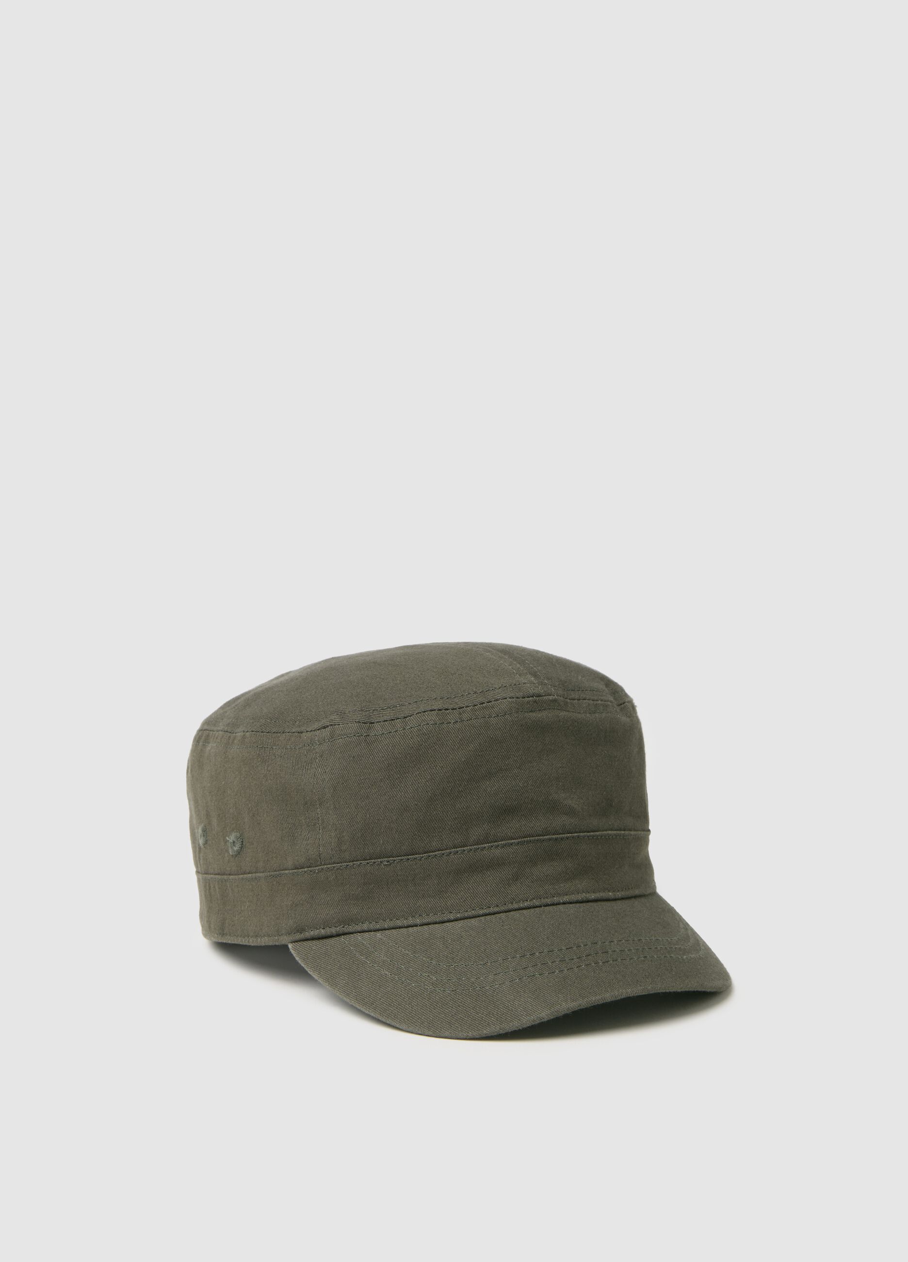 Green baseball cap in cotton