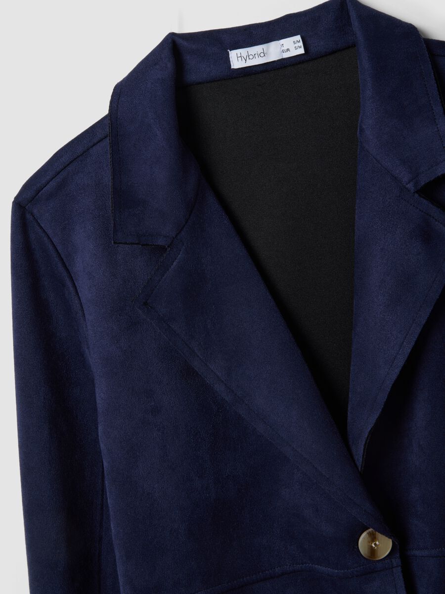 Giacca leggera blu regular fit con tasche ampie_5