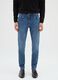 Blue denim skinny fit cotton blend jeans_1