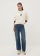 Beige pure cotton sweatshirt with Stitch print_1