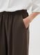 Brown wide-leg linen blend trousers_3