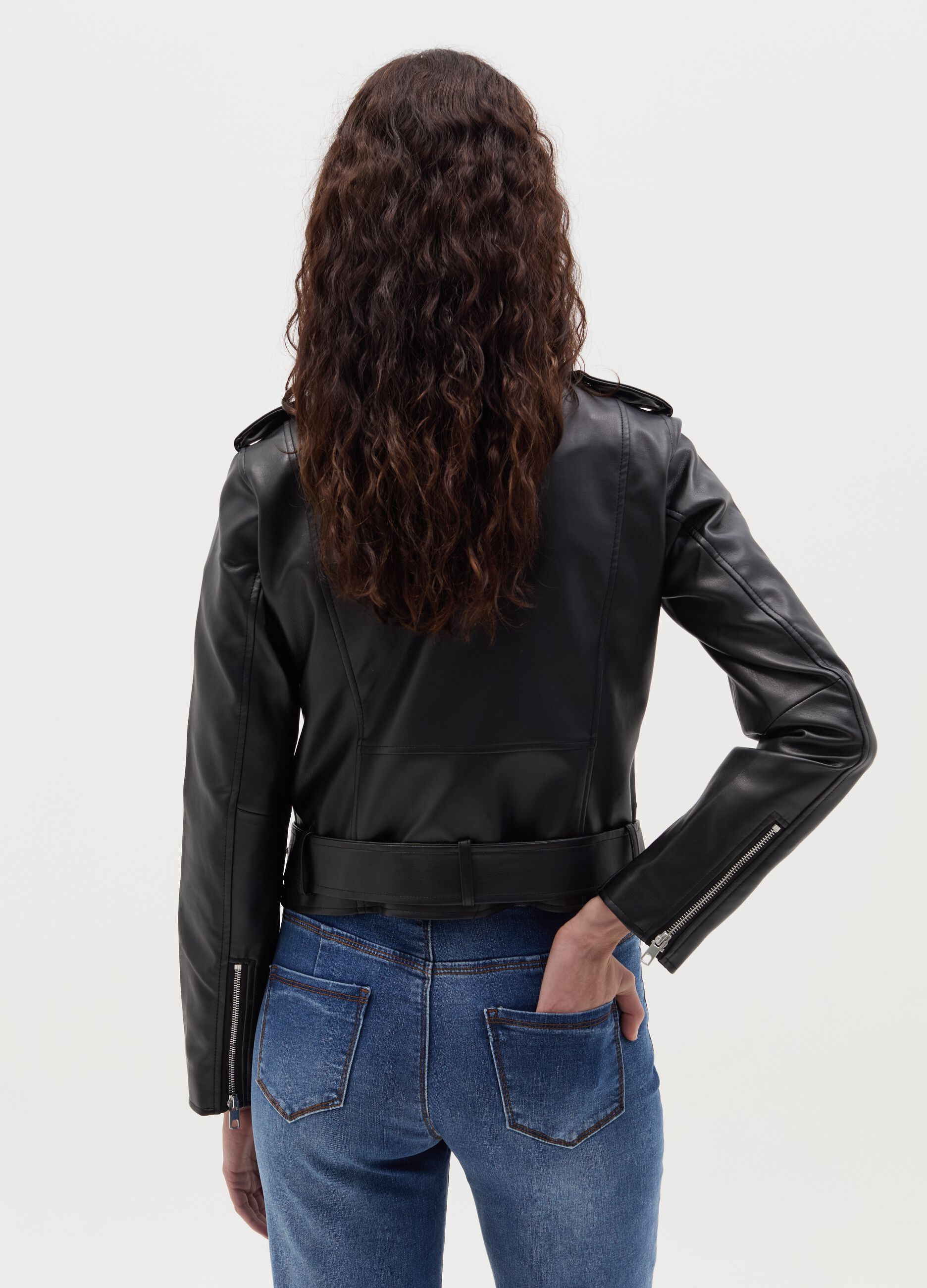 Biker jacket with zip
