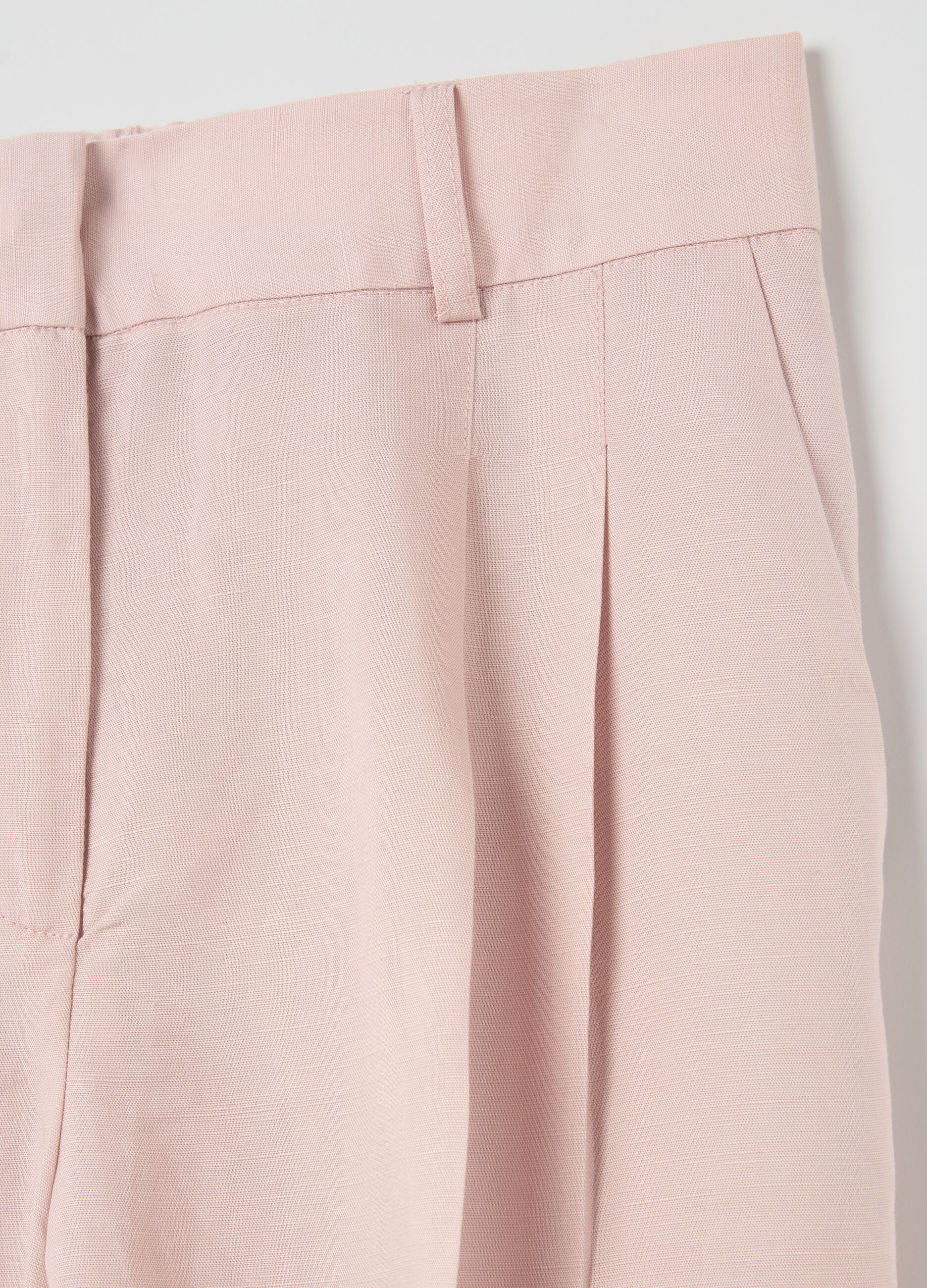 Wide-leg trousers in linen and Lyocell