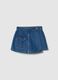 Girl's blue denim pure cotton regular fit skirt_0
