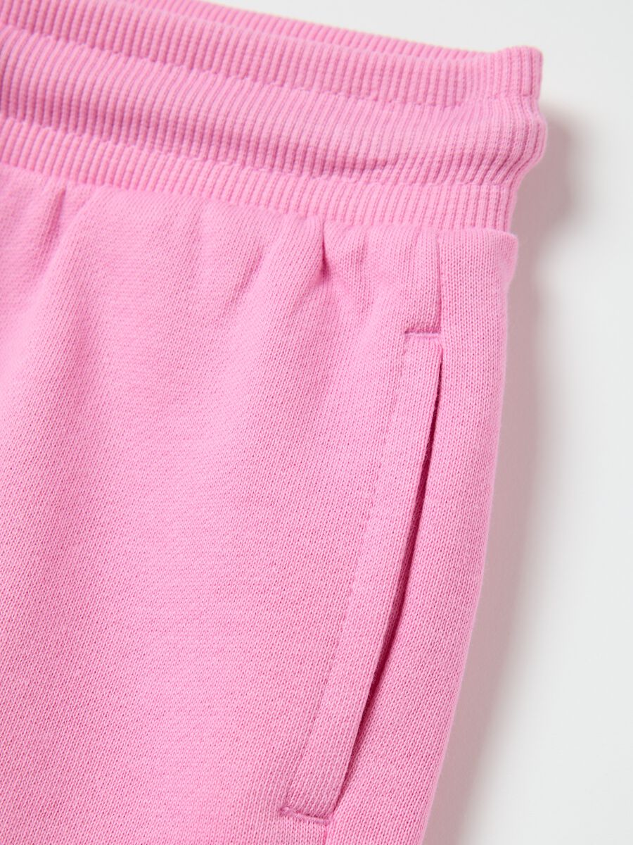 Light blue French terry shorts with drawstring_3