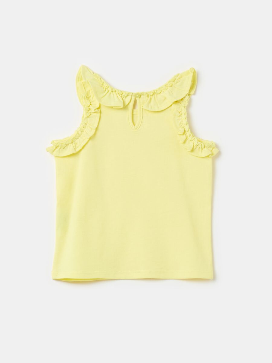 Cotton tank top with frills_1
