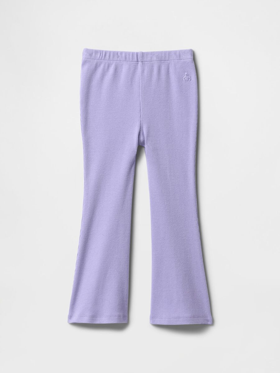 Lilac Flared Trousers in Stretch Fabric_0