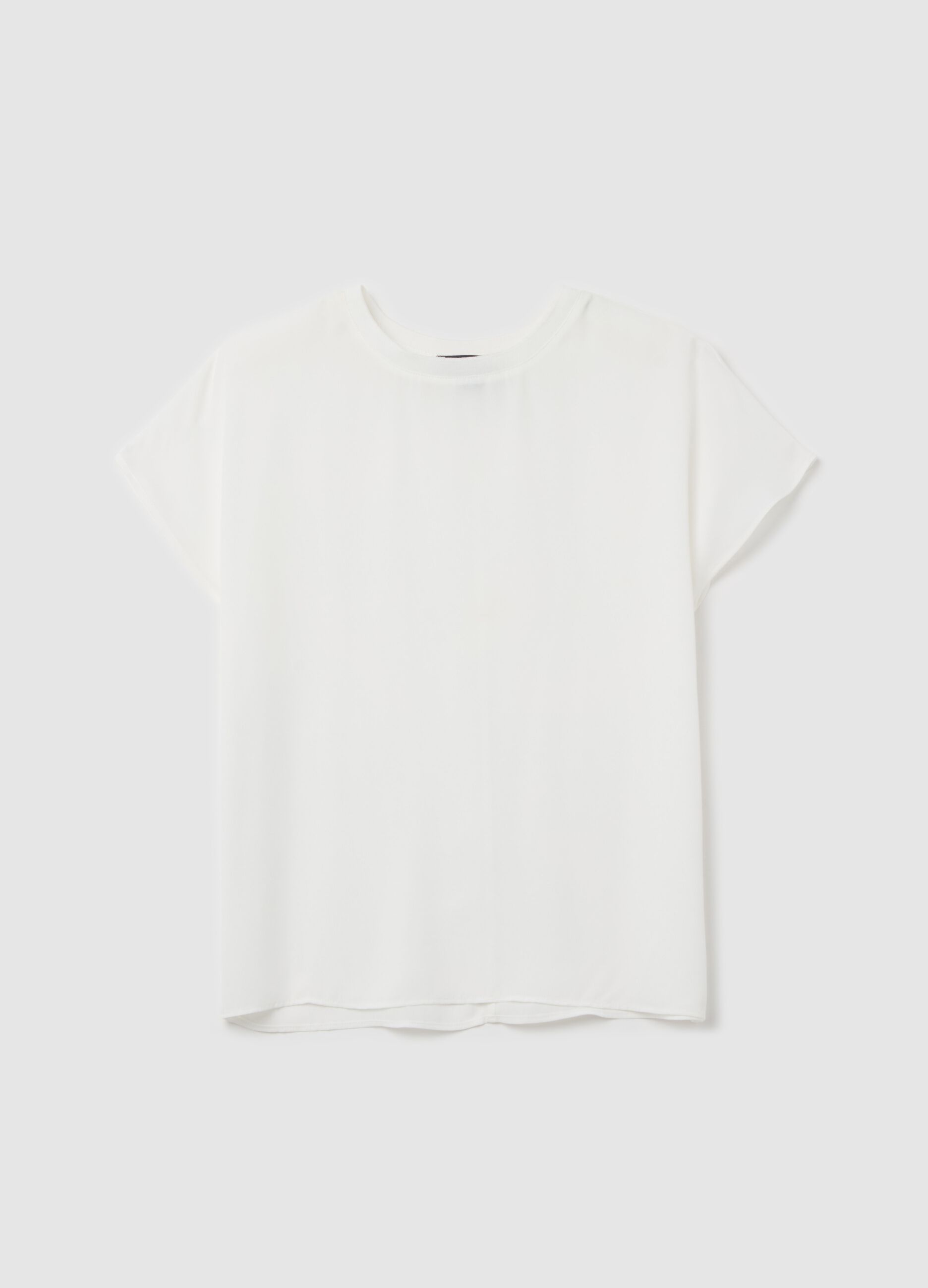 Blusa in crêpe tinta unita