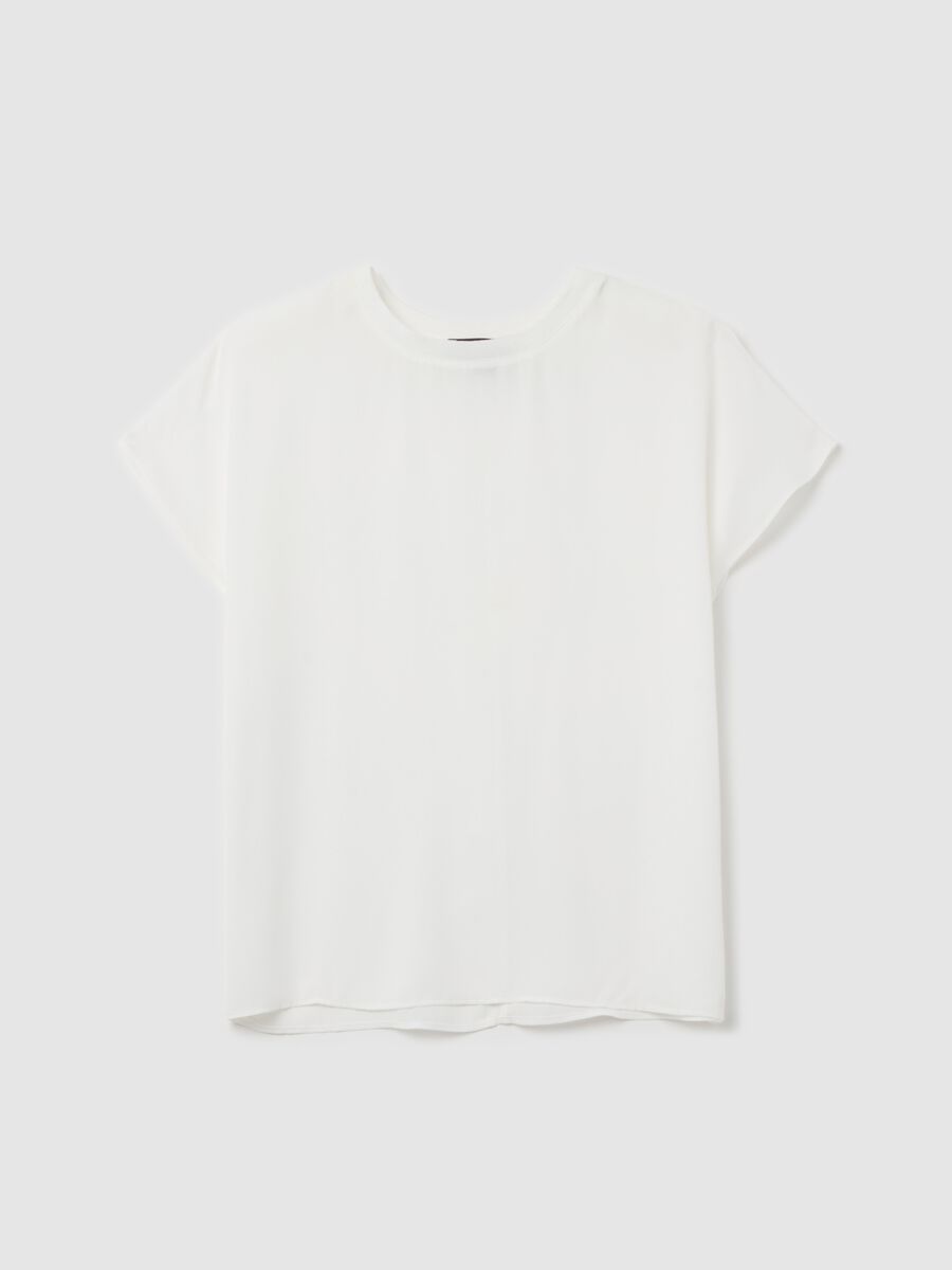 Solid colour blouse in crêpe_4