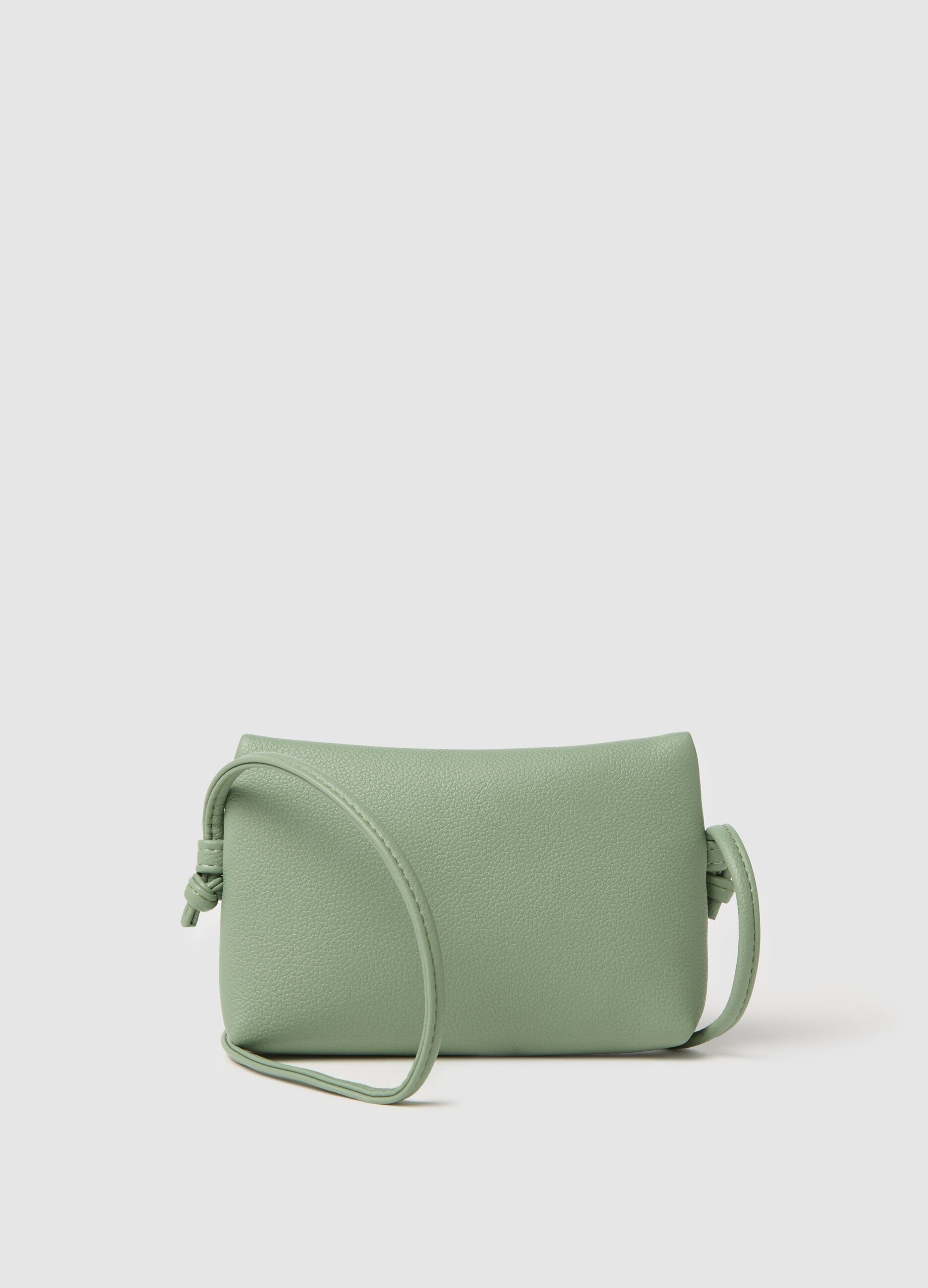 Green clutch bag with zip