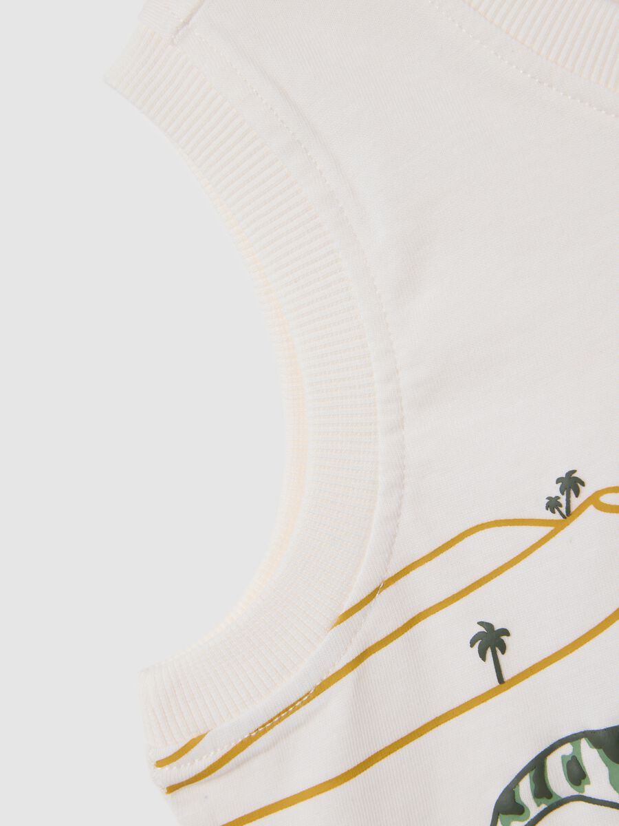 Kids' sleeveless white cotton vest regular fit_3
