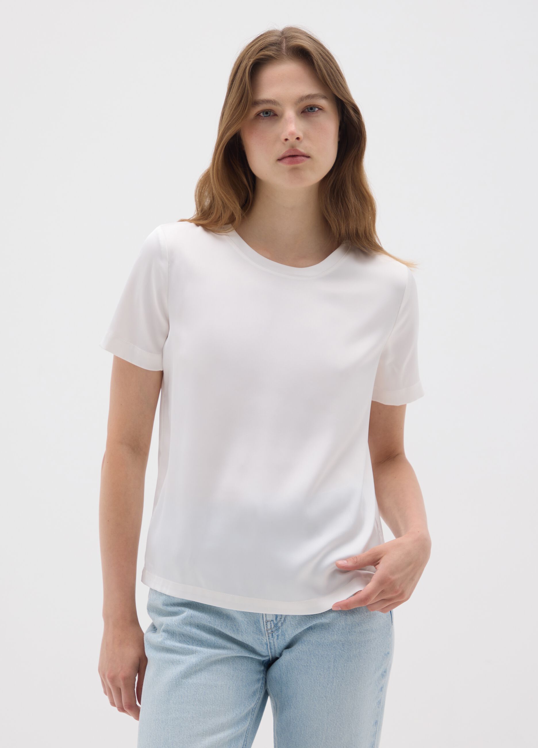 Women's Stretch White T-shirt