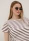 Multicoloured striped pure cotton short-sleeved T-shirt, regular fit_0