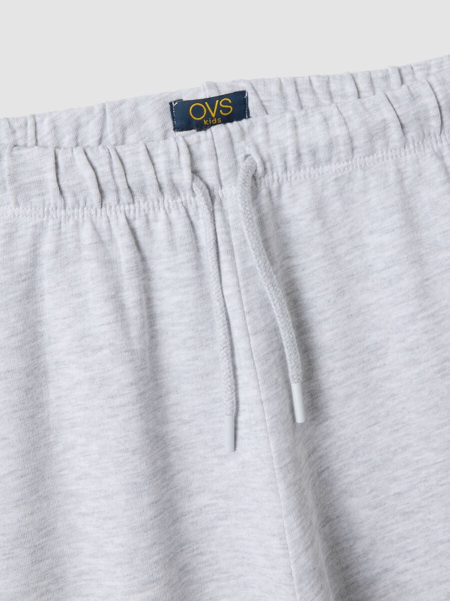 Grey marl culotte trousers in a cotton and viscose blend_2