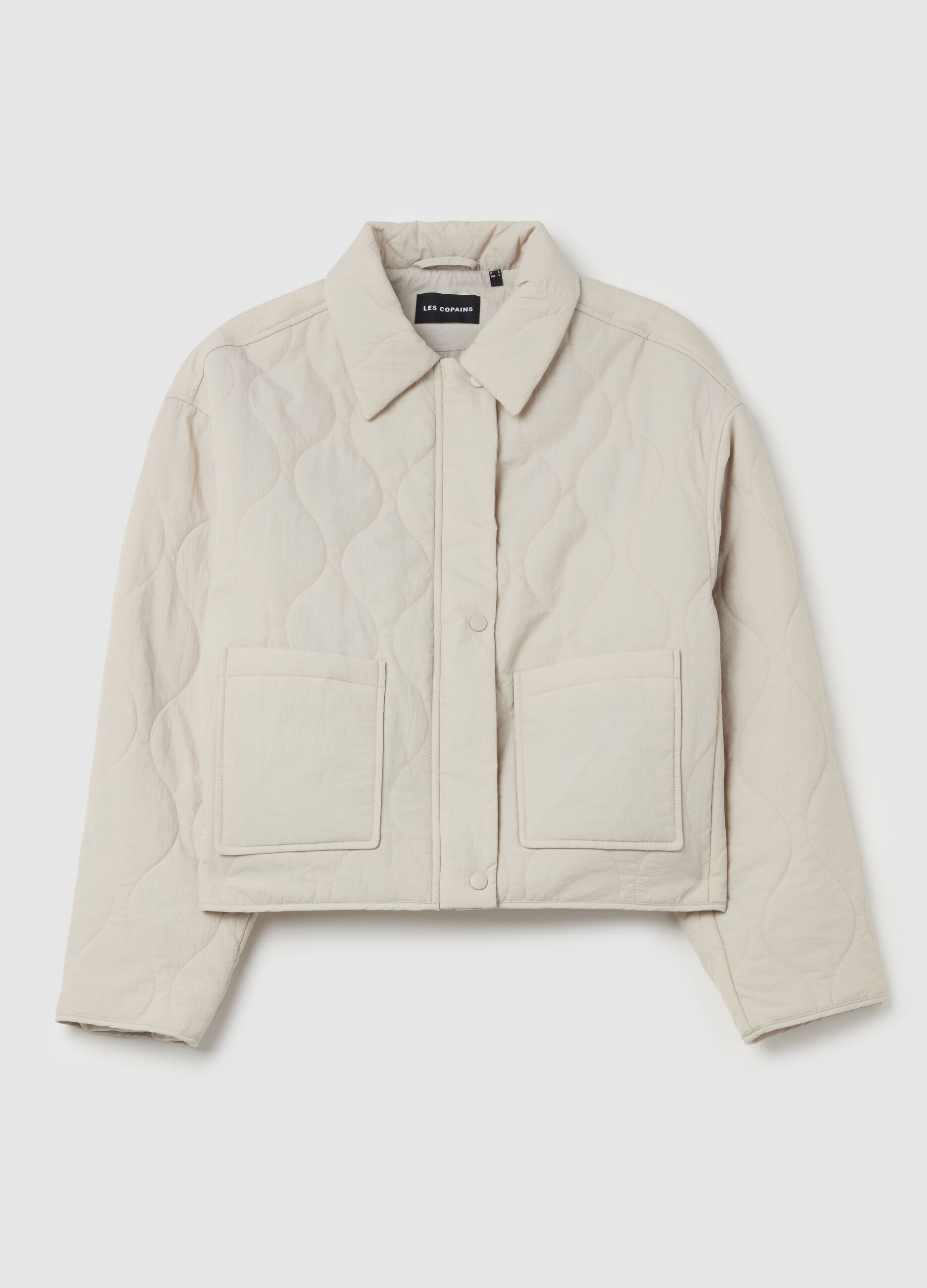 Short quilted jacket with buttons