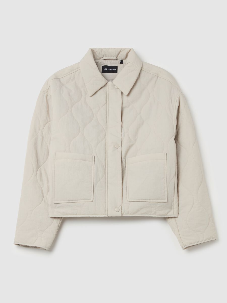 Short quilted jacket with buttons_4