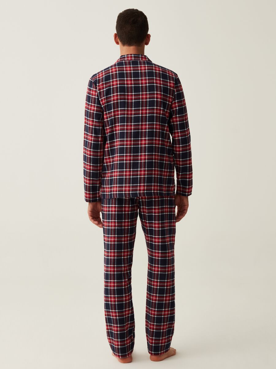 Pigiama lungo in flanella fantasia tartan_2