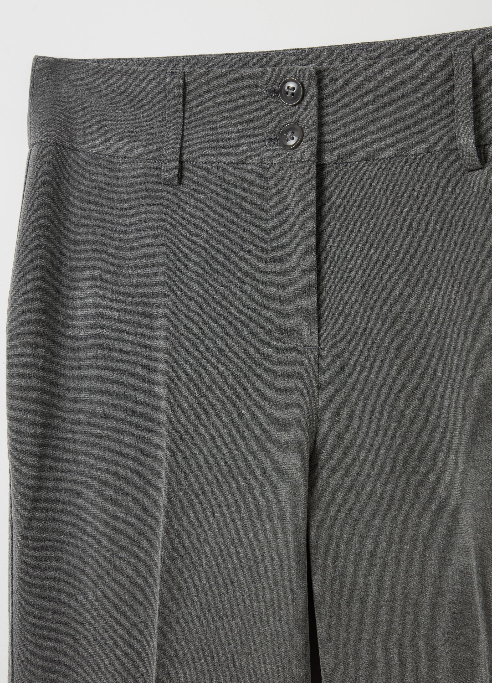Flare-fit trousers with double button