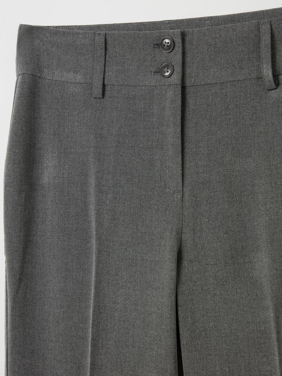 Flare-fit trousers with double button_5