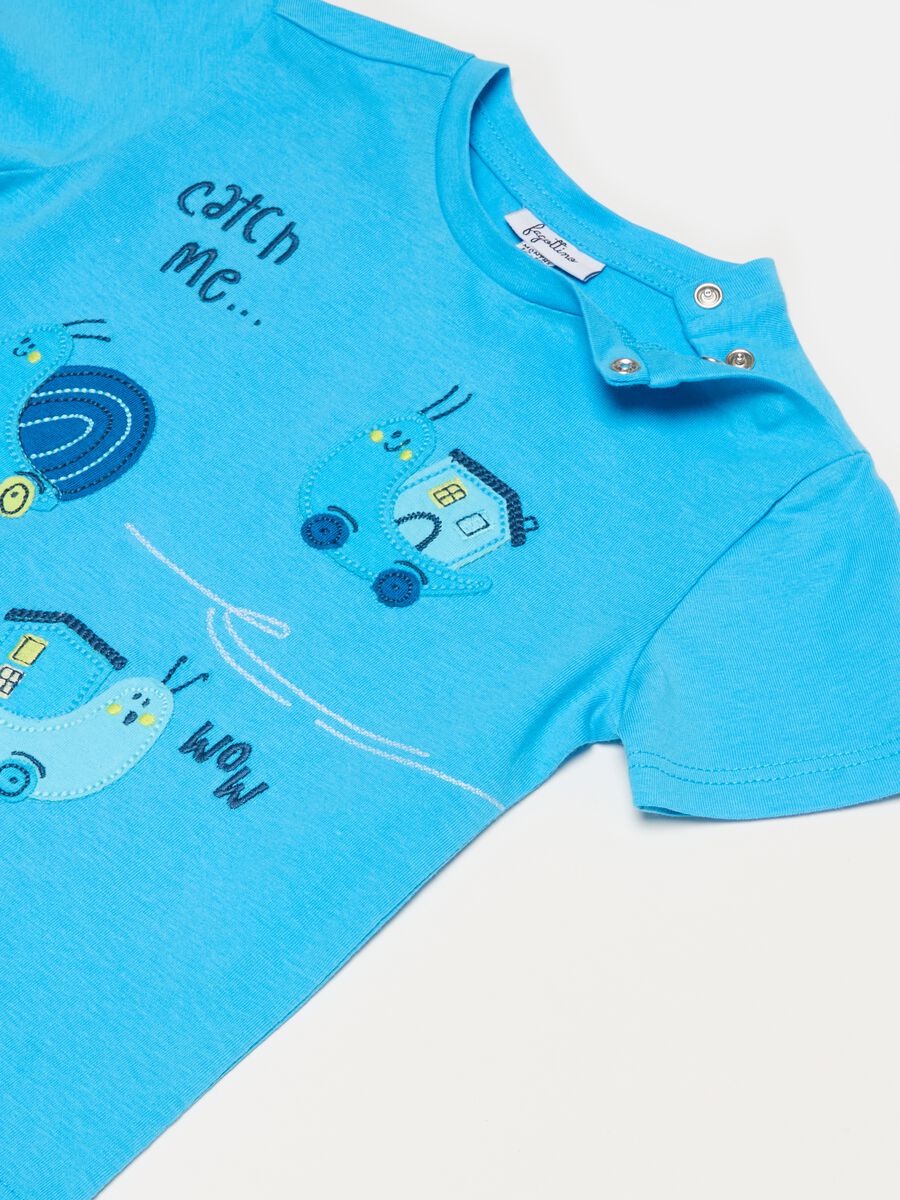 Cotton T-shirt with small snails patch_2