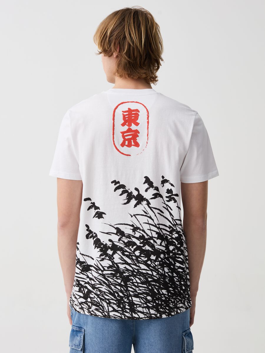 T-shirt in cotone con stampa foliage_2