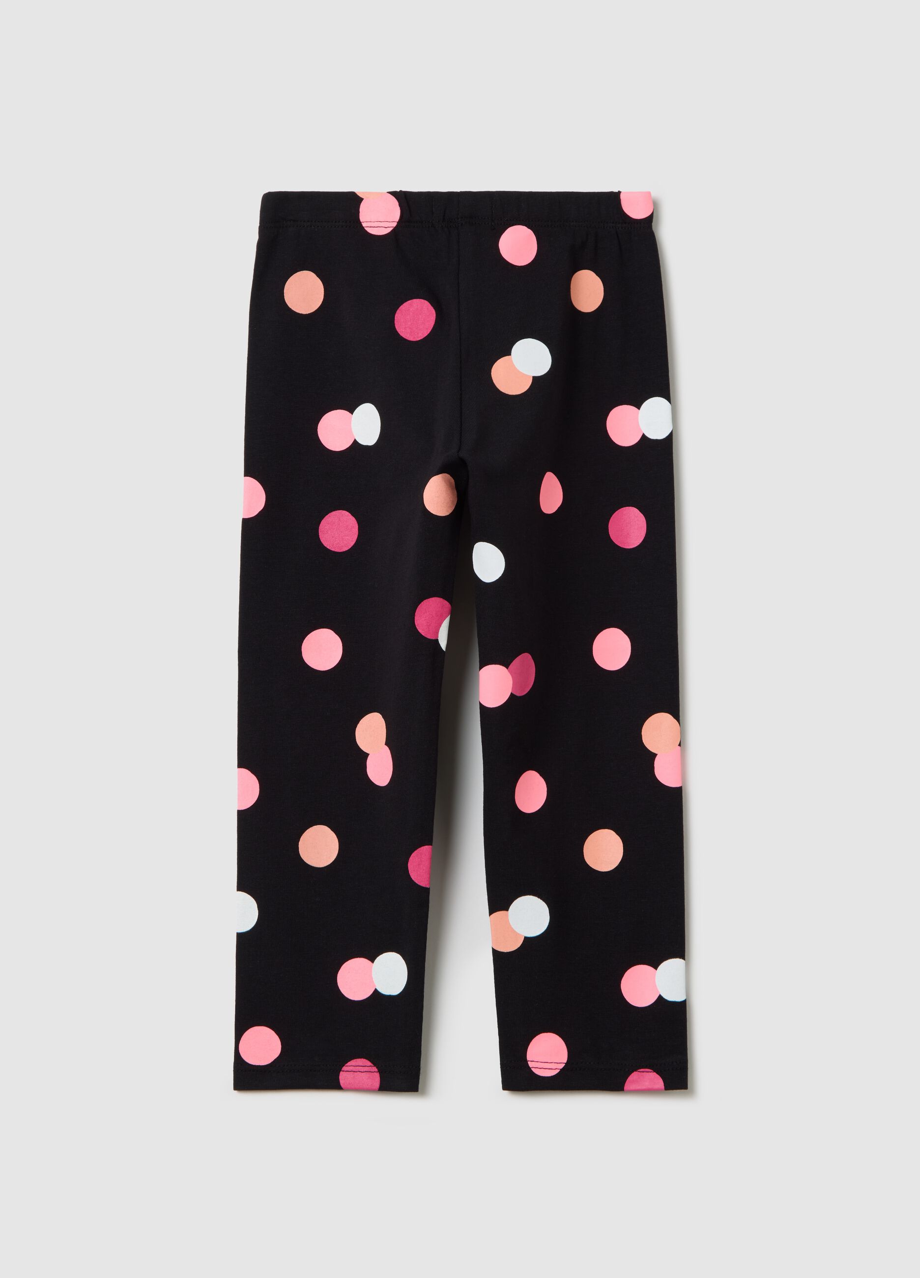 Black three-quarter leggings in stretch cotton