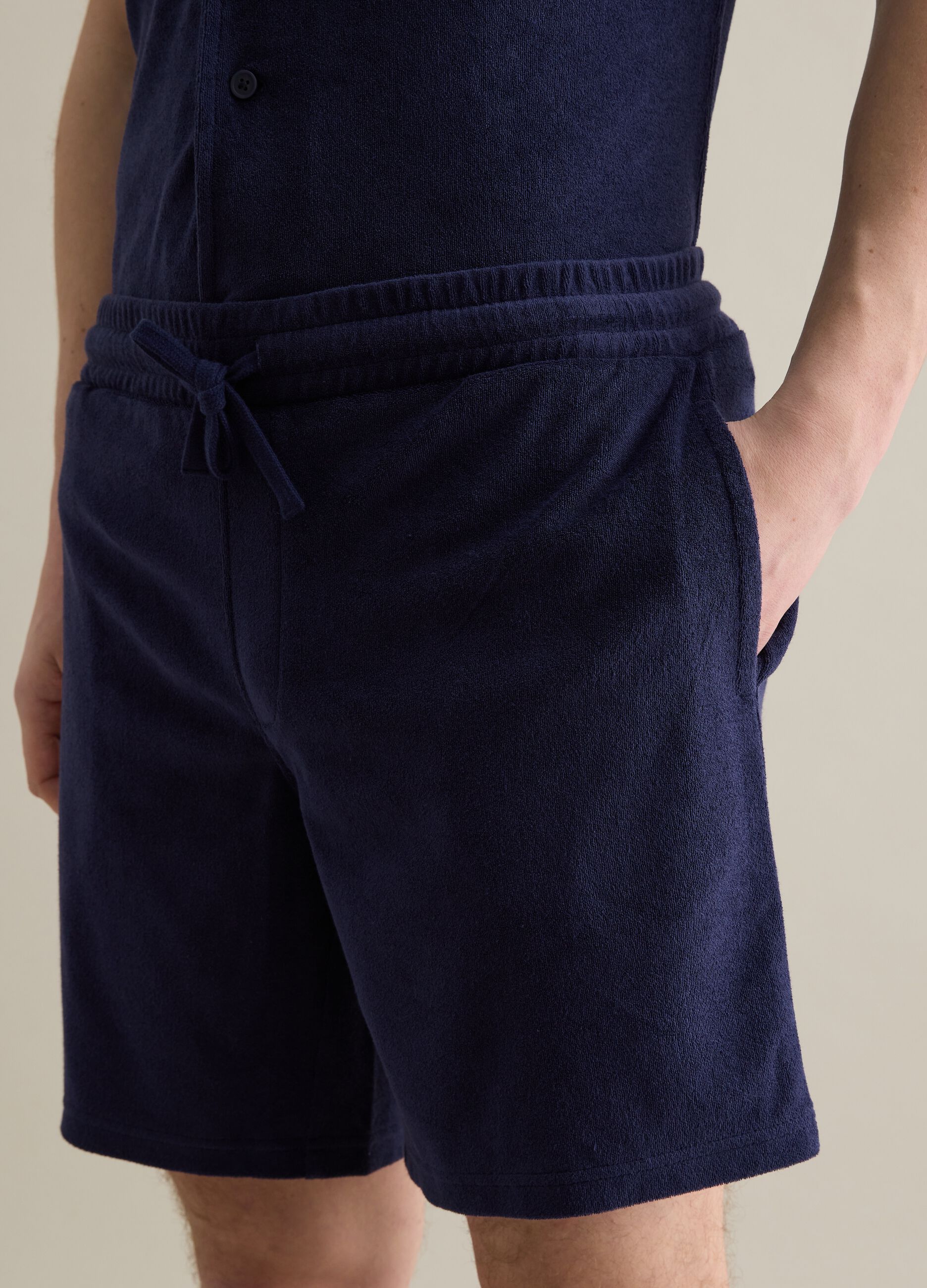 Bermuda in Lead Blue Mixed Fabric