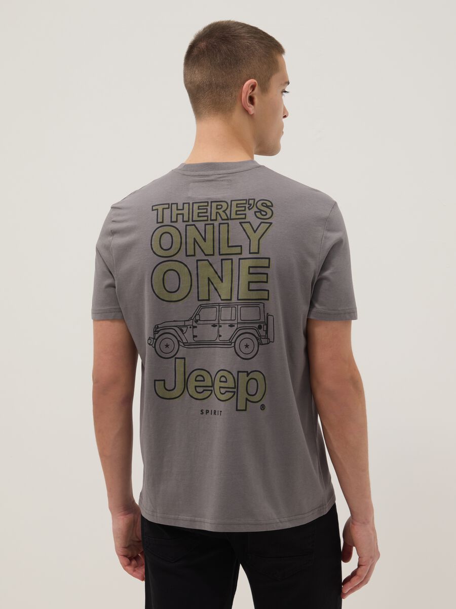Grey pure cotton regular fit T-shirt with Jeep print_2