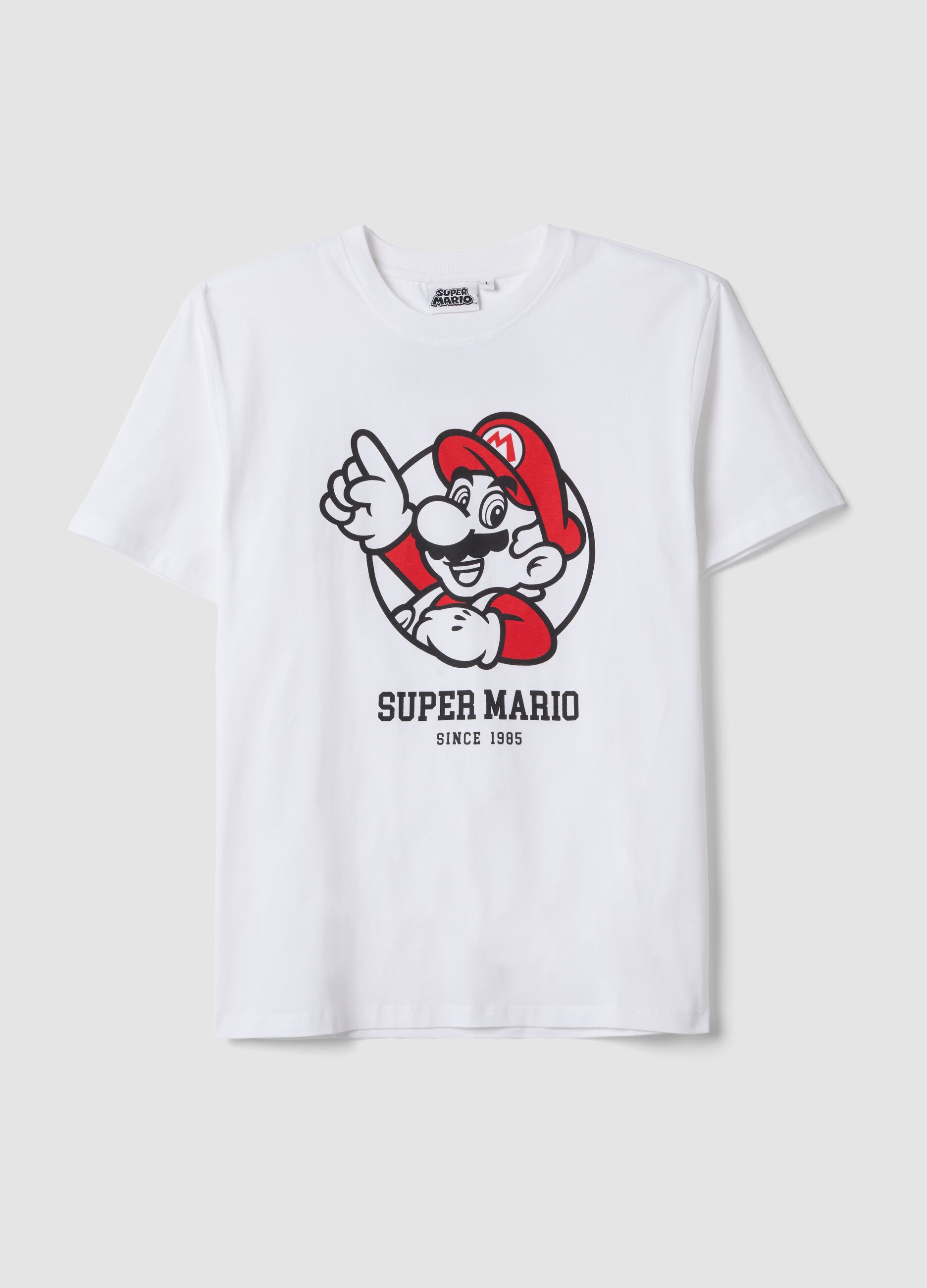 White short-sleeved pure cotton regular-fit T-shirt