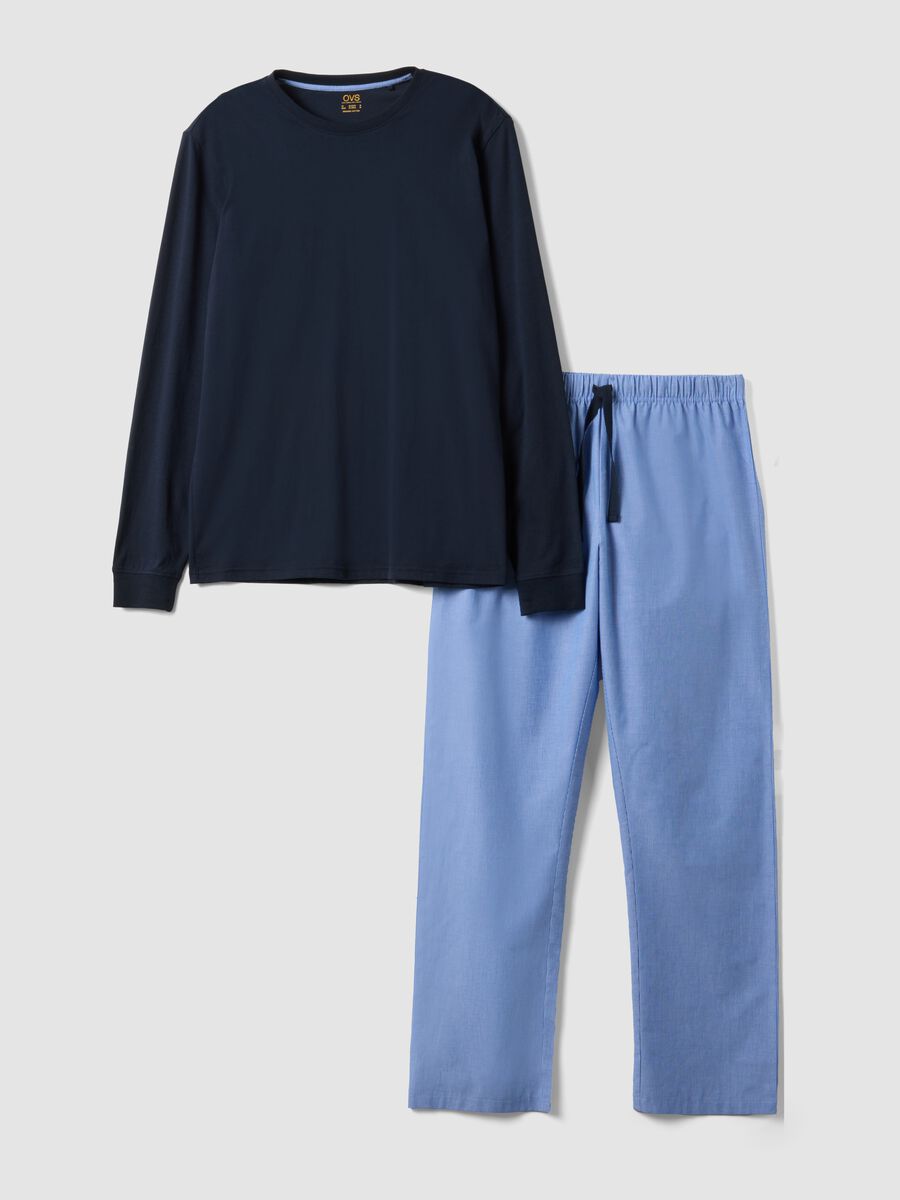 Pigiama marrone in puro cotone organico a righe regular fit_4