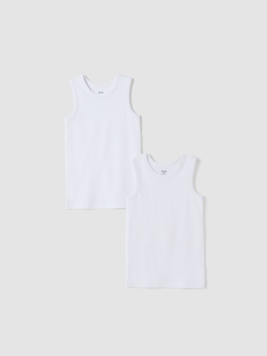 2-pack of white organic cotton crew-neck vests_0