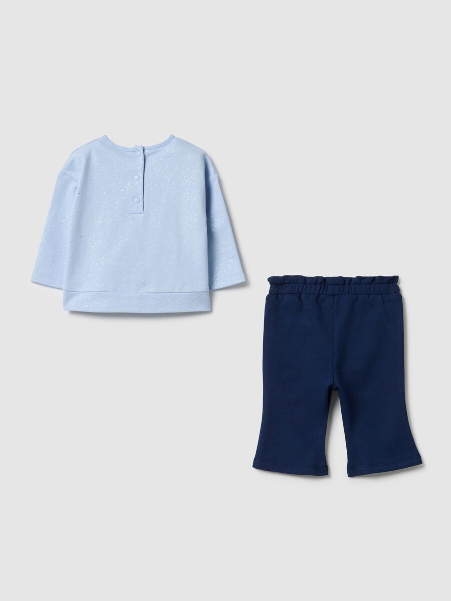 Baby multicolour pure cotton sweatshirt trousers set with glitter_1