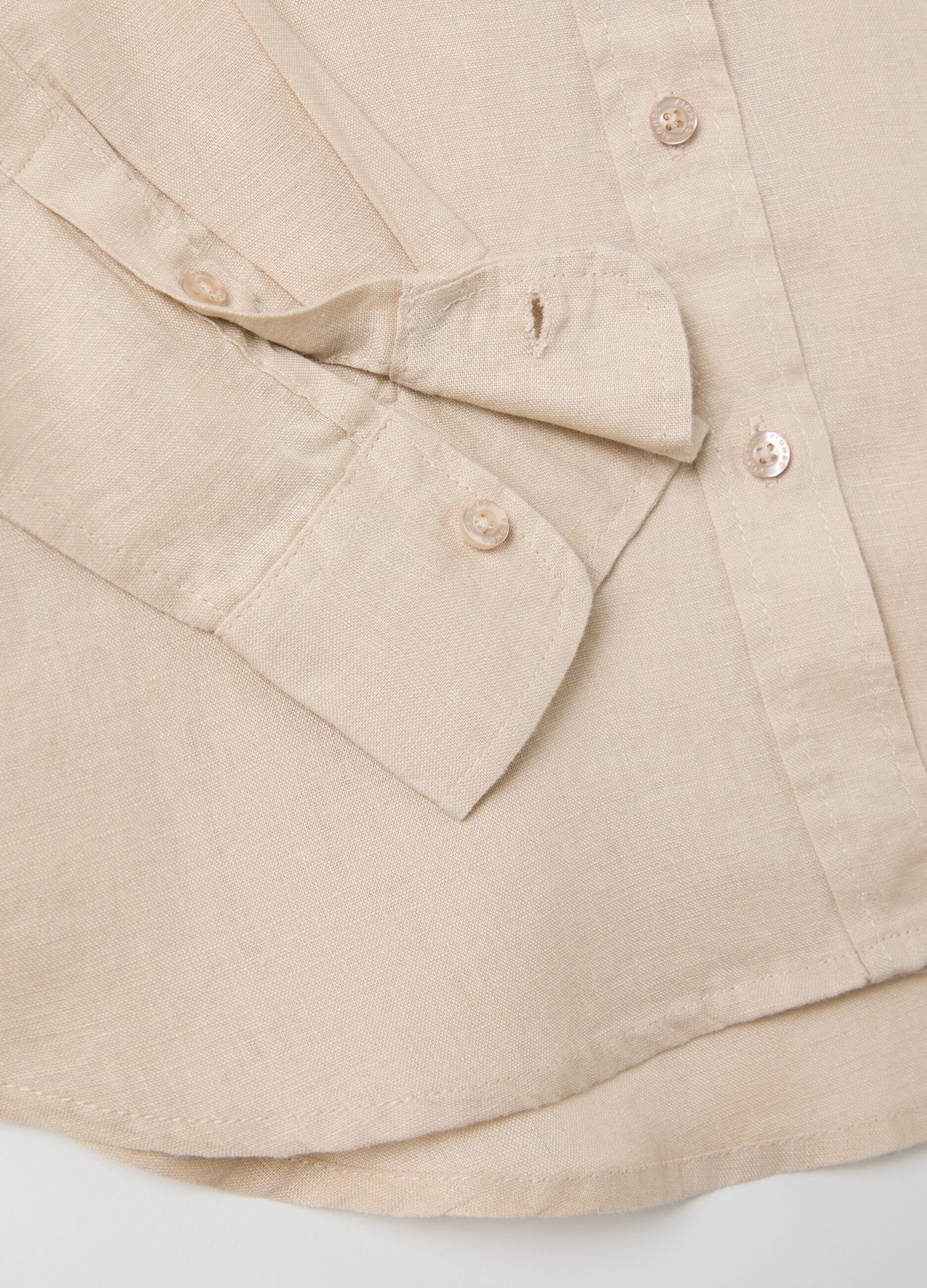 Beige regular-fit shirt in linen