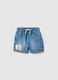 Regular fit baby boys' shorts in pure cotton blue denim_0