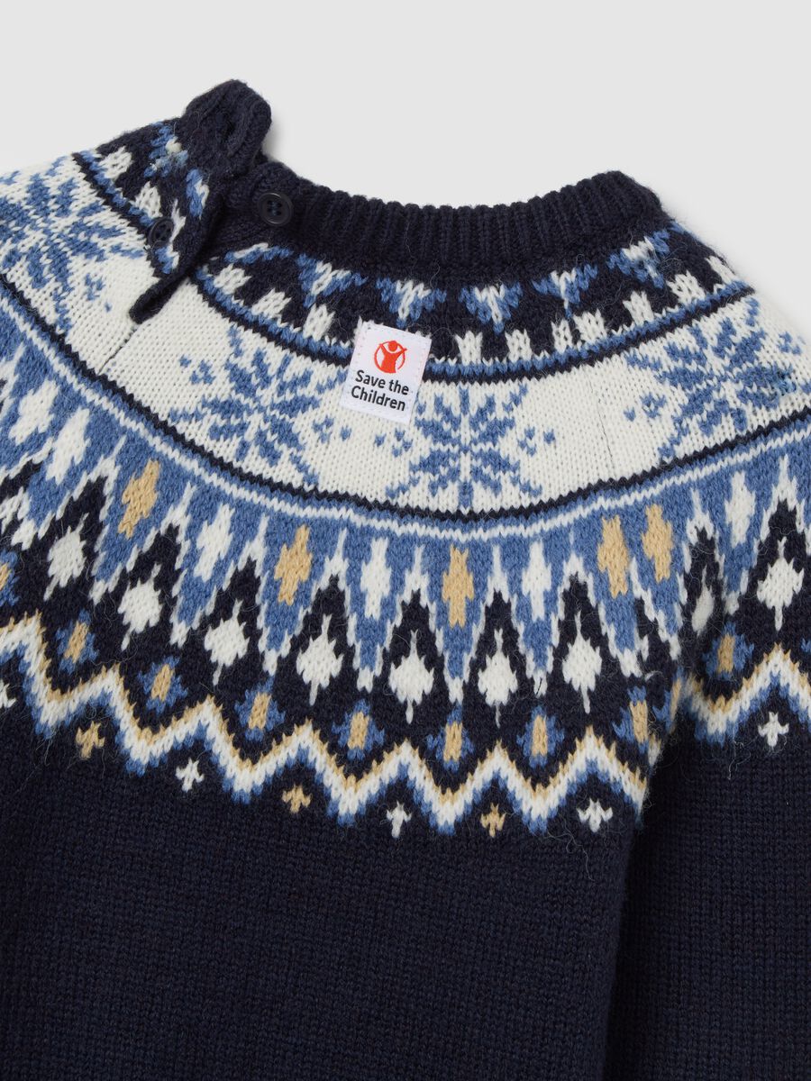 Christmas Jumper Save the Children da neonato con motivo jacquard blu_3