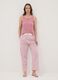 Pink striped stretch cotton-blend poplin pyjama trousers_0