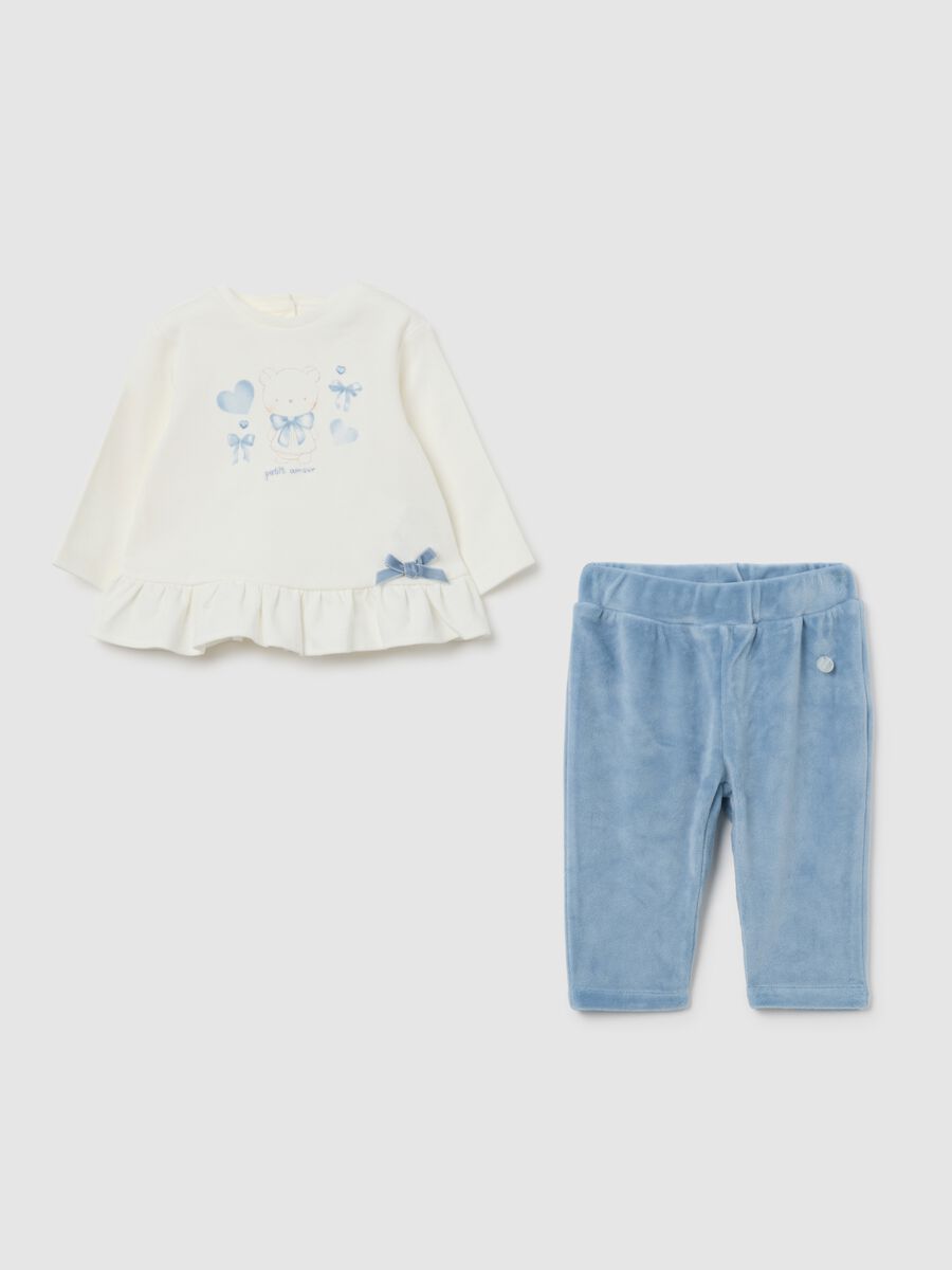 Multicolour Cotton Top and Trousers Set for Baby Girls_0