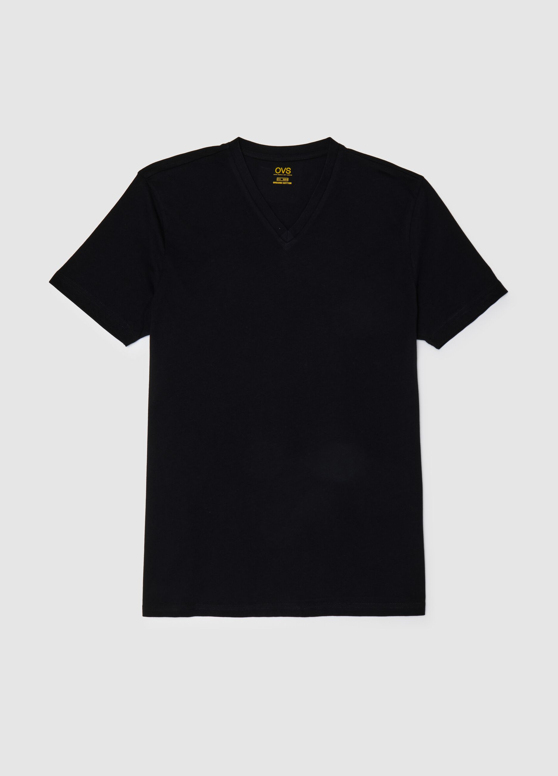 Men's black pure cotton T-shirt