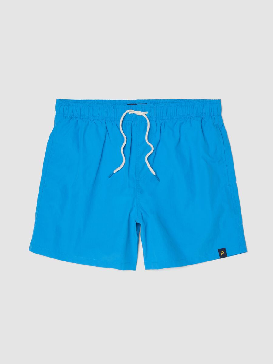 Boxer da mare azzurri con vita elasticizzata e coulisse_0