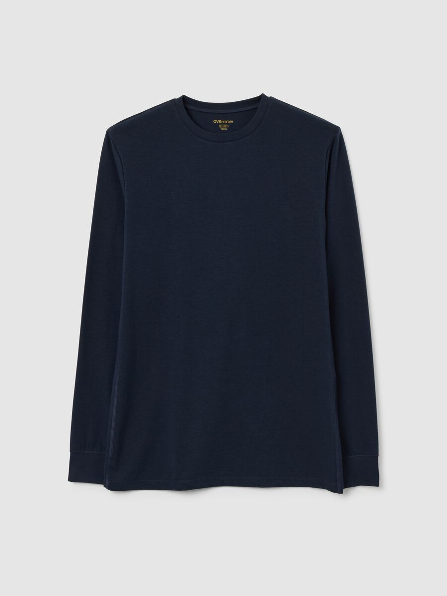 Blue Long-Sleeve Regular Fit T-Shirt_4