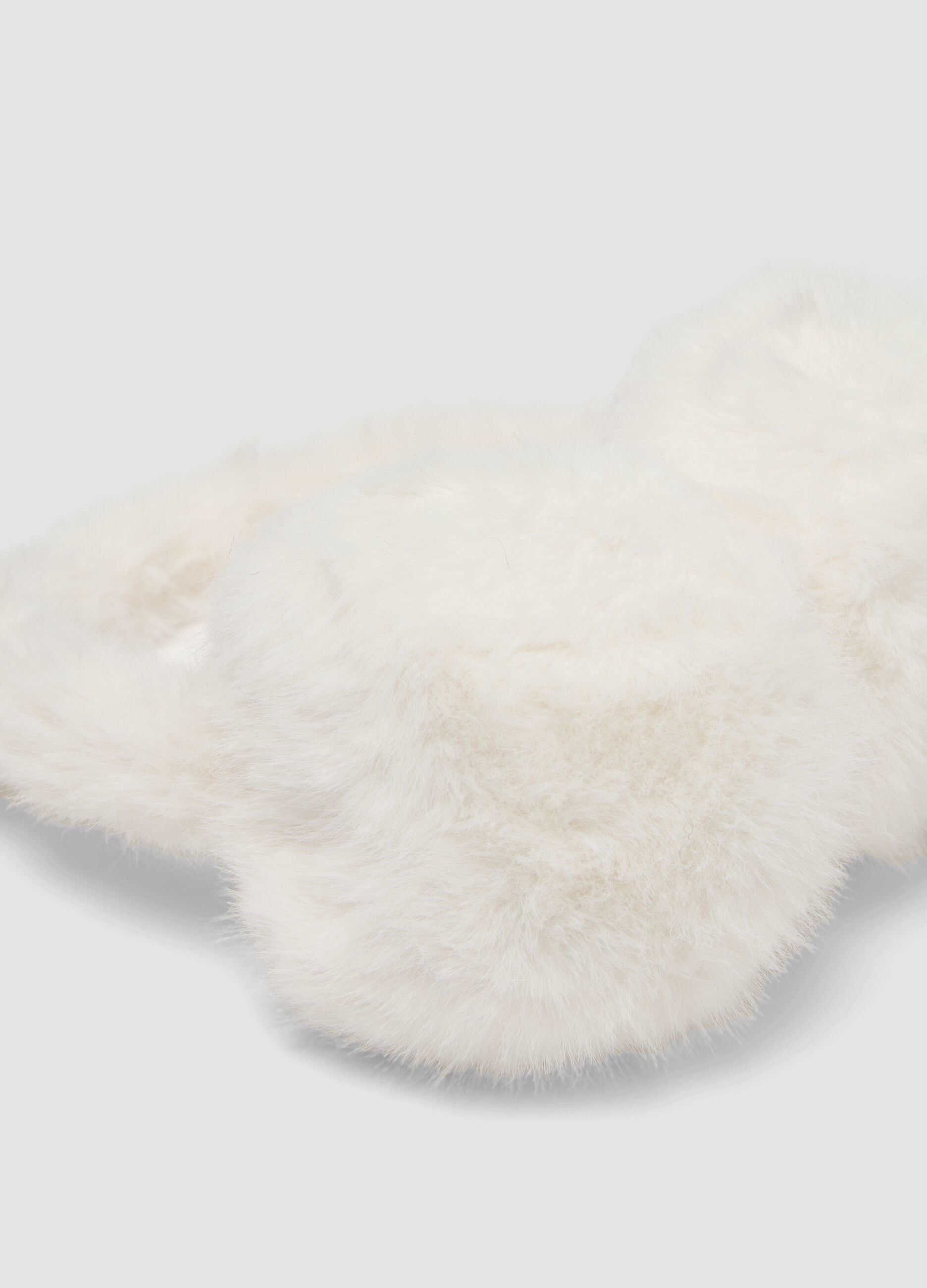 Cream white teddy-effect earmuffs