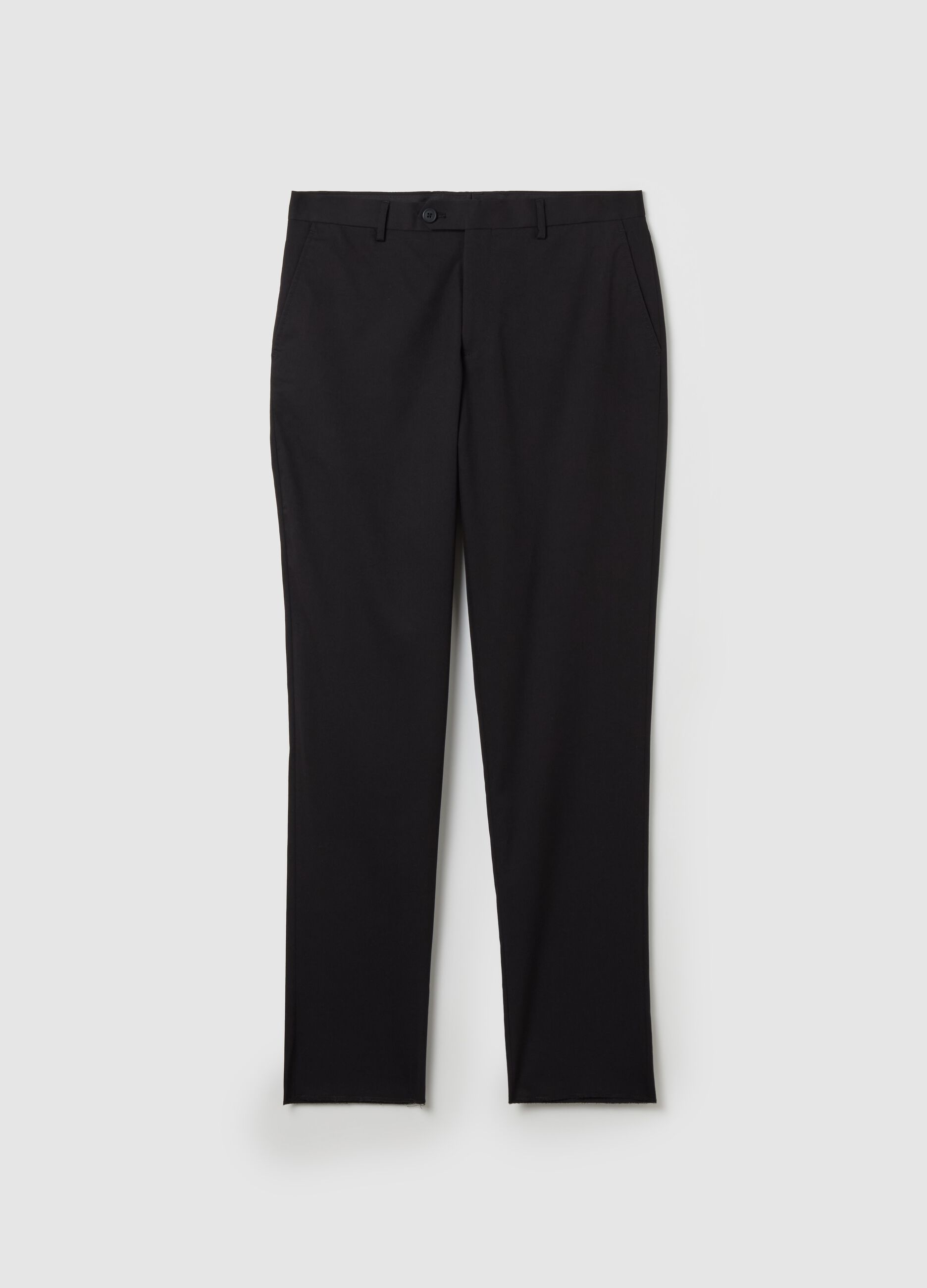 Solid colour regular-fit trousers